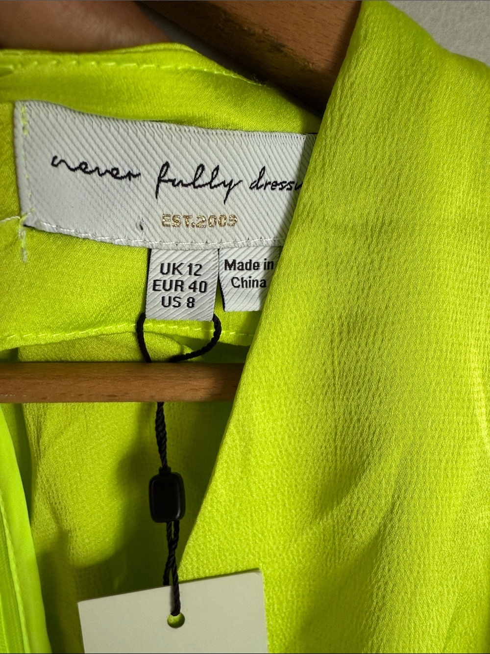 Never Fully Dressed Lime and Teal Satin V‑Neck Midi Dress - Picture 6 of 6